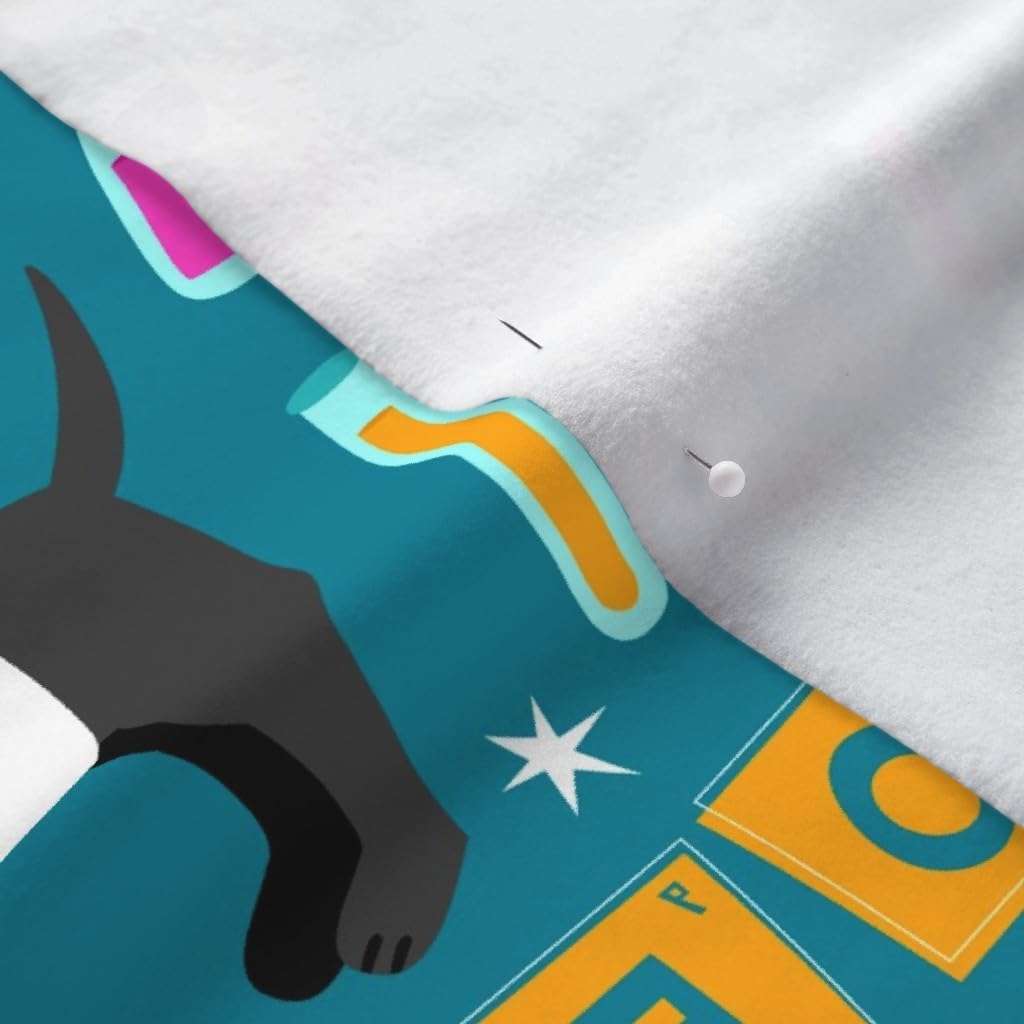 Spoonflower Fabric - Lab Dog Science Labrador Retriever Blue Nerd Geek Pet Chemistry Printed on Polartec(R) Fleece Fabric by The Yard - Sewing Blankets Loungewear and No-Sew Projects