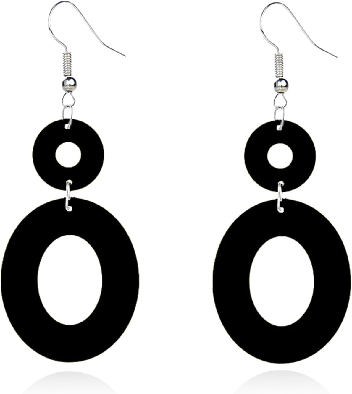 80s 90s Neon Earrings for Women Vintage Colorful Minimalist Multicolor Geometric Earrings Retro Oval Square Neon Earring for 80's Outfit Glow Party Accessories