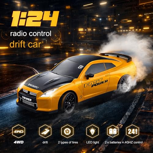 Image of TheLittleOnes 4x4 Rc Drifting Car - Rc Drift Cars High Speed Remote Control Drift Car 2.4GHz Remote Control Drift Stunt Off Road Cars 360 Rotation Toys For Kids & Adults Boys & Girls [TurboRally Pro]