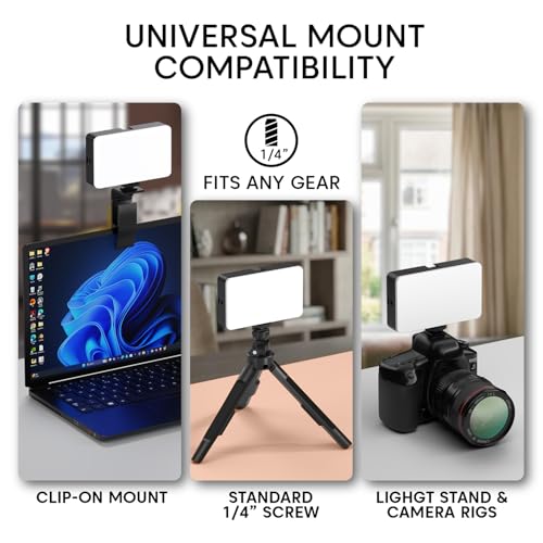 Image of Sounce 60 LED Portable Selfie Ring Light with Clip & Tripod Adapter | Rechargeable 2200mAh | CRI 97+ | 3 Light Modes | for Phone, iPhone, Webcam, Laptop, Photo & Makeup