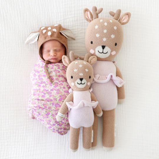 cuddle + kind Violet The Fawn Little 13" Hand-Knit Doll – 1 Doll = 10 Meals, Fair Trade, Heirloom Quality, Handcrafted in Peru, 100% Cotton Yarn Little - 13" image 6 of 10 B07NHFQ4FQ