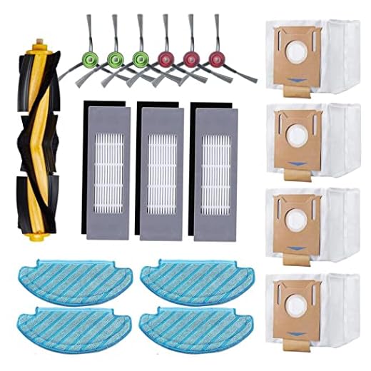 Reservdelssats för ECOVACS DEEBOT OZMO T8 AIVI T8MAX dammsugare, 1 huvudborste, 6 sidoborste, 3 filter, 4 moppdukar, 4 dammpåse