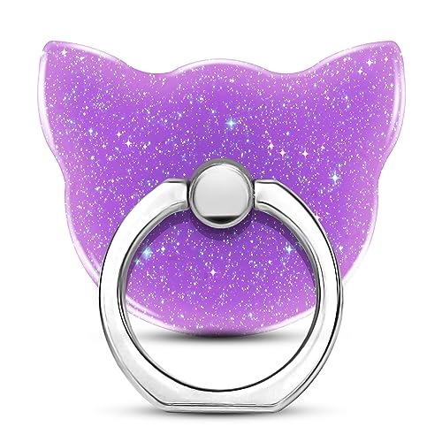 Anneau de support pour téléphone portable violet à paillettes TACOMEGE