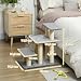 PawHut Hundetreppe 3 Stufen 54 cm Hoch Haustiertreppe für Kleine Hunde Katzentreppe Hunderampe mit Sisal Kratzbäumen, Spielball, Einstiegshilfe für Bett, Sofa, Couch und Auto Grau