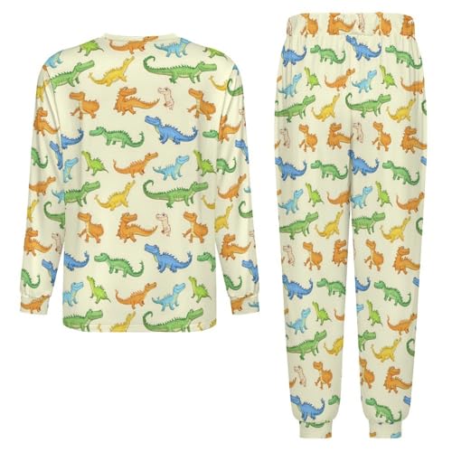 Crocodile Animal Men’s Pajama Set Long Sleeve Top And Pants Loungewear Sleepwear Pjs Nightwear4