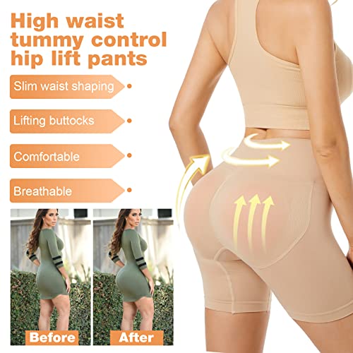 Mikalika Butt Lifter Panties For Women Tummy Control Body Shaper Shorts High Waist Stomach Shapewear Girdles Seamless Thigh Slimmer With Removable Buttock Pad,Enhancer Padding Underwear-Xl #TOP2