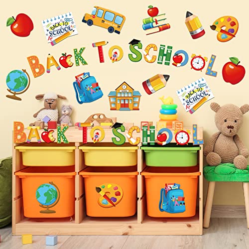 Image of Whaline 51Pcs Back to School Cutouts Pencil Assorted Designs Bulletin Board Decoration First Day of School Paper Cut-Outs with 100Pcs Glue Points for Teacher Students Classroom Game Party Supplies