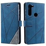 Vankii Cover per Motorola Moto G8 Power, Flip Caso Libro Premium Portafoglio Custodia in Pelle PU Magnetica,Custodia Pelle Sintetica TPU Silicone Antiurto,Funzione Supporto Slot Schede (Blu)