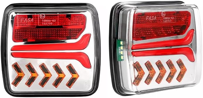Wireless Trailer Lights Kit - Waterproof LED Stop/Turn/Tail Lights Magnetic Mount, Easy Installation for Boat Trailers, Utility Trailers, Flatbed, RV - No Wiring Needed (Square frame design)