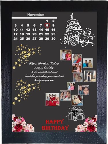 THE MAGICAL GIFTS Personalized Birthday Calendar A4 Photo Frame w...