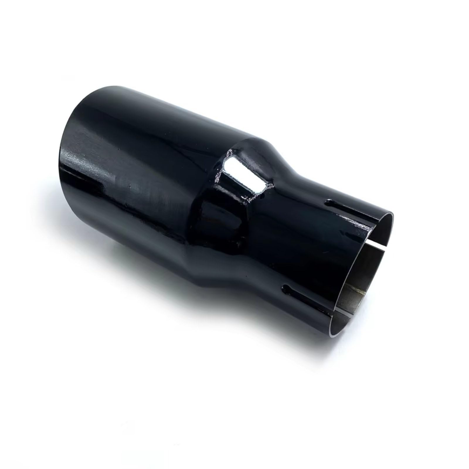 Terminales Escape Para Benz Serie Coche Modificado Acero Inoxidable Negro Brillante Tubo Escape Universal Bisel Edeg Silenciador Punta 1 Pieza(ID 60mm-OD 89mm)