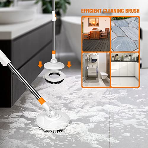 Midyb Spin Mop And Bucket With Wringer Set, Microfiber Mop And Buckets System On Wheels With 6 Reusable Pads, Spinning Wet Dry Mops For Floor Cleaning - Send 1 Floor Scrubbing Brush Head #TOP6
