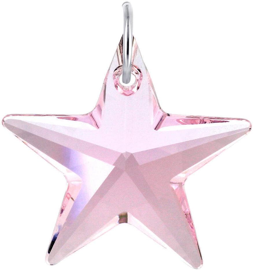 Gem Avenue 925 Sterling Silver Star-Shaped Austrian Crystal Charm Pendant – Elegant Jewelry for Womens