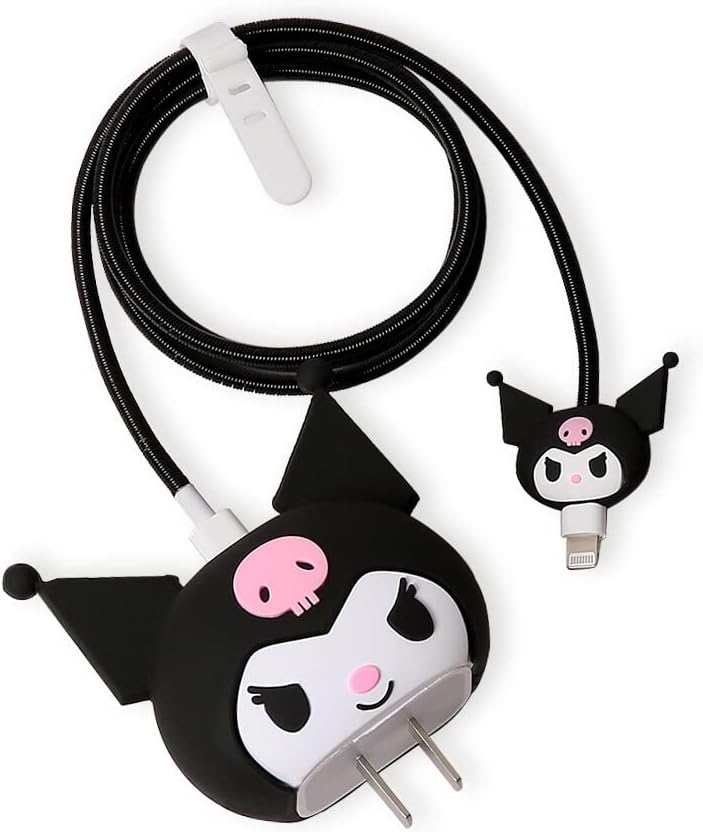 MTYXYTM 3D Cute Cartoon Series Fast Charger Protector for iPhone 14/13/12/11 Pro Max - 18W/20W Fast Charging Cable Head Cover Accessory Data Cable Protective Sleeve, No.07(4in1)