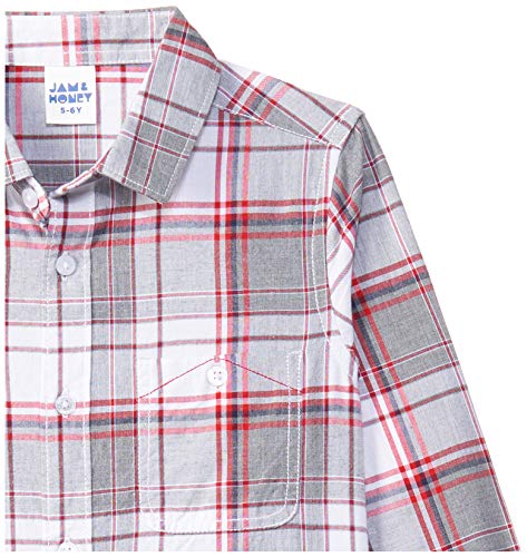 Image of Amazon Brand - Jam & Honey Boys 100% Cotton Printed Regular Fit Long Sleeve Shirt