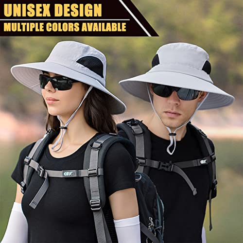 Sun Hat For Men Women, Uv Protection Bucket Hat Wide Brim Waterproof Safari Hat Boonie Hats For Fishing Hiking Garden Beach Pink #TOP1