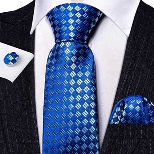 Set de Corbata Gris Plateado Cuadros para Hombre miniatura 3