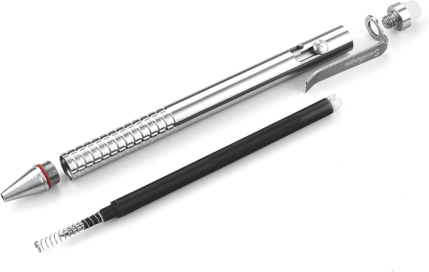 SMOOTHERPRO Erasable Ballpoint Pen Compatible with Pilot FriXion Refill Stainless Steel Pen for Office School Business Color Natural(SSF010) - Image 3
