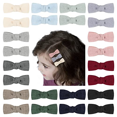 Jollybows 24 PCS Baby Girls Hair Clips Fully Lined Non Slip For Infant Fine Hair Bows Barrettes for Toddlers Kids Children