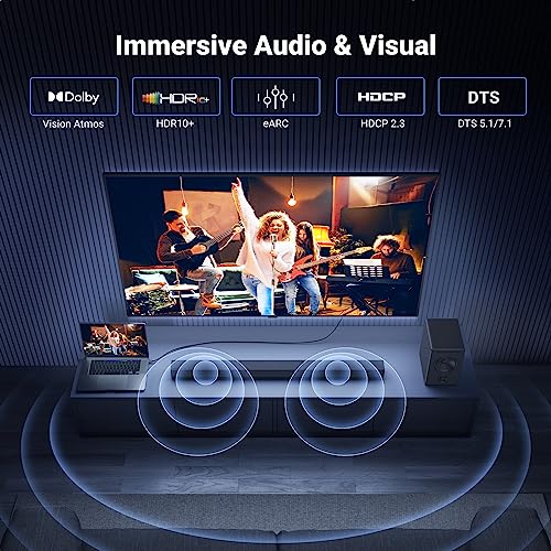 Image of UGREEN USB C to HDMI Cable 8K@60Hz 4K@240Hz Thunderbolt 4 /3 Type C to HDMI 2.1 Cable 48Gbps HDR HDCP2.3 Compatible for MacBook Pro Air iPad, Mac mini, iPhone 17 ProMax, Galaxy S26, Pixel 9, XPS, 10FT