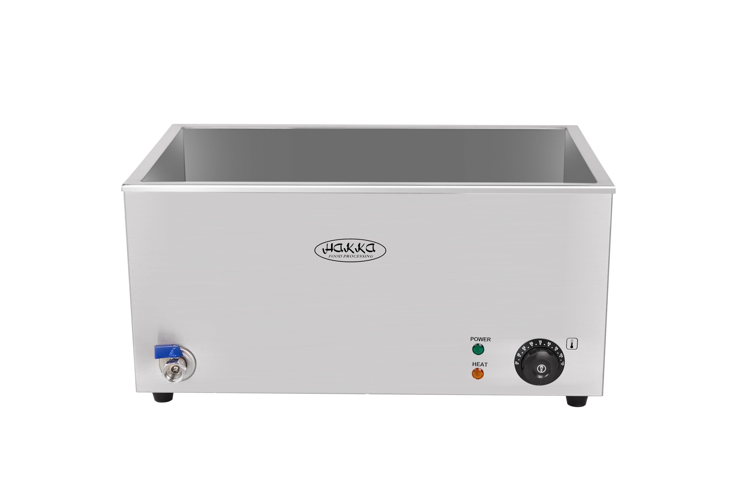 Hakka Bain-Marie Professionnel, Chauffe-Plats Électrique Professionnel avec Robinet de Vidange pour Buffet/Traiteur/Restaurant, Température réglable 30-85 °C(Pas de Pan)