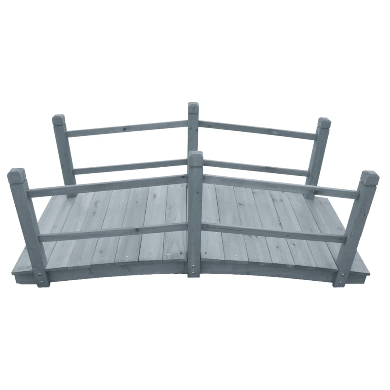 Gartenbrücke, Teich Deko, Deko Garten, Teichbrücke, Garden Bridges, Gartendekoration Groß, Grau 140x60x56 cm Massivholz Tanne