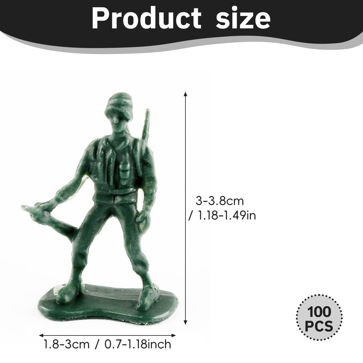 Lotsdonxia 100 Pcs Mini Plastic Soldiers Figures, Traditional Green - 12 Style Poses for DIY War Scene, 3 centimeters - Image 2
