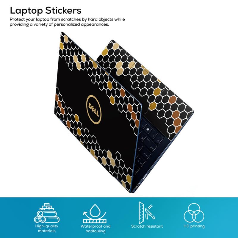 Image of Galaxsia DL370 Top+Wrist Pad Vinyl Laptop Skin /Sticker /Cover for 14 Inches Laptops Laminated-Removable-HD Quality Compatible for Dell (13.8x9.6 Inches)