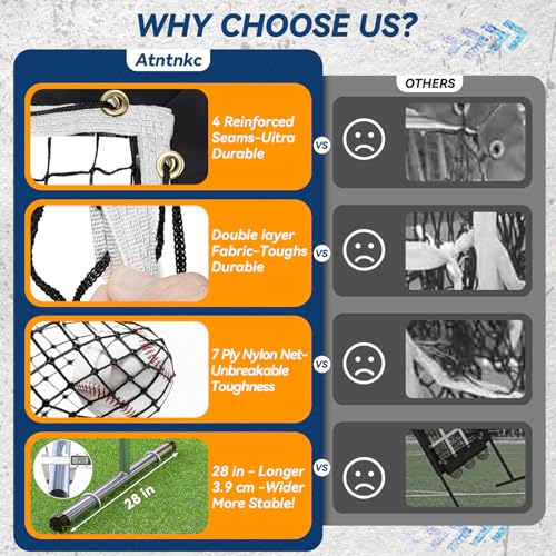 Image of 9 Hole Pitching Net with Strike Zone, Heavy-Duty Baseball & Softball Training Equipment for Pitching and Hitting, 5 Height Adjustable 9 Pocket Target, Portable Practice Equipment for All Ages