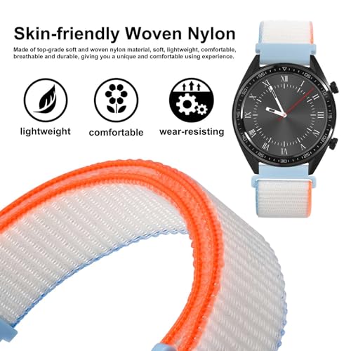 Image of WOCCI Adjustable Nylon Sport Watch Bands with Hook and Loop Fastener, Quick Release Watch Straps for Men and Women, Band Width 18mm 20mm 22mm