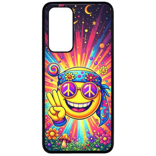 FunKaz Coque pour Xiaomi 12 Lite - Smiley Peace and Love - Coque Noire TPU