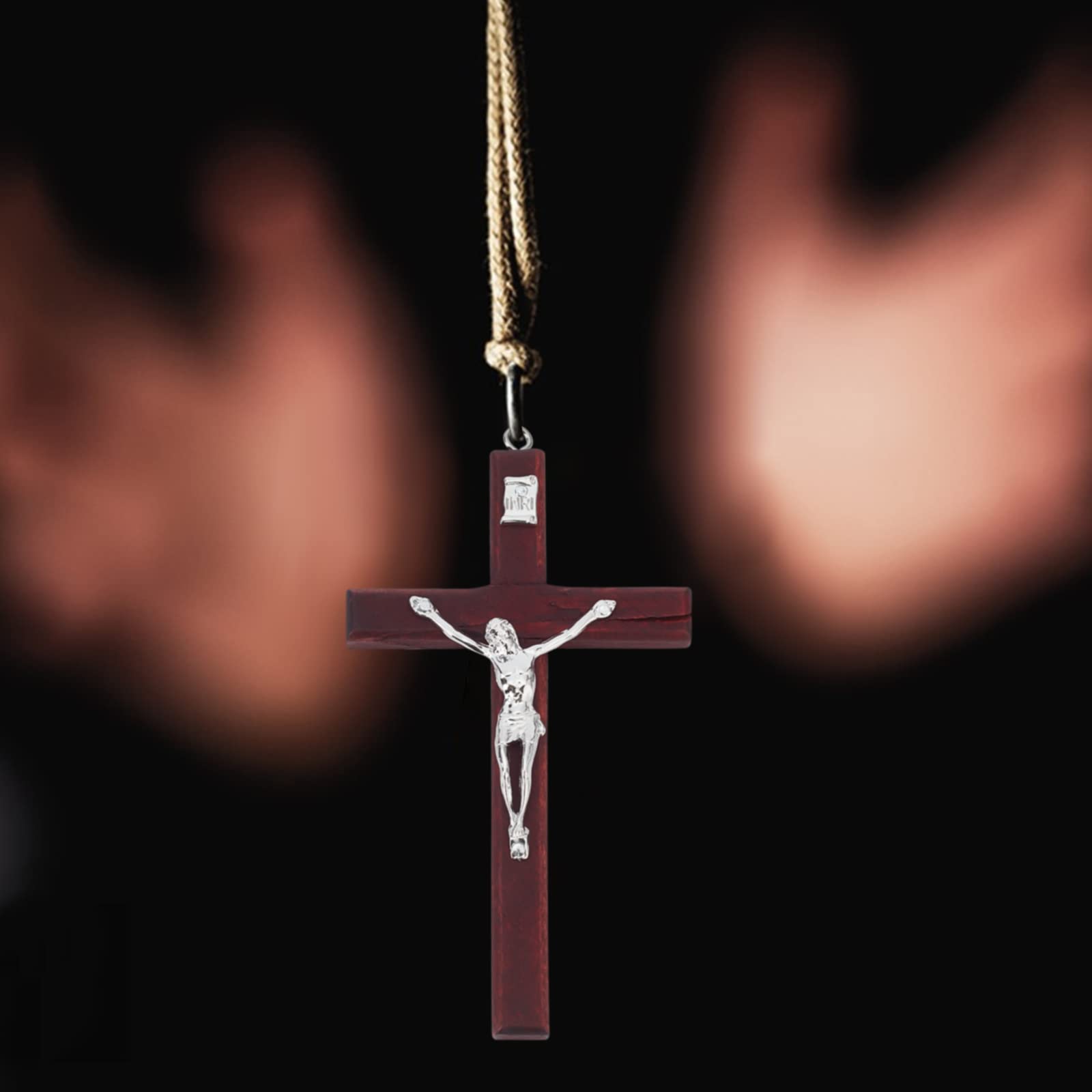 WEBEEDY Croix en Bois Crucifix 12 cm Murale Chrétienne 3 Couleurs