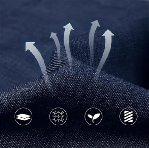 Dudlle Men's Fit Stretch Dad Jeans, Cooliflex Jeans, Men's Classic Straight Fit Stretch Jeans, Elastic Waist Jeans3