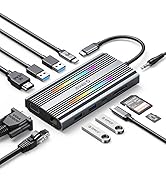 ORICO 12-in-1 RGB ドッキングステーション デュアルディスプレイ【4*USB3.0 5Gbps高速データ転送/14種類のRGBライト/4K HDMI出力ポート/100W 急速充電...