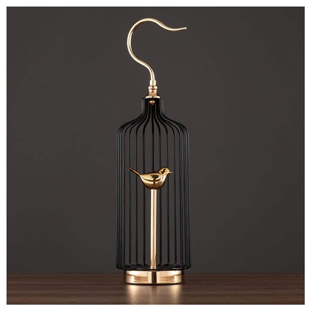 Vogelkäfig Goldener Vogelkäfig Wohnzimmer Dekoration Licht Luxus Kreative Moderne Persönlichkeit Heimstudium, Hotel Design Dekoration Haustierzubehör (Size : S)