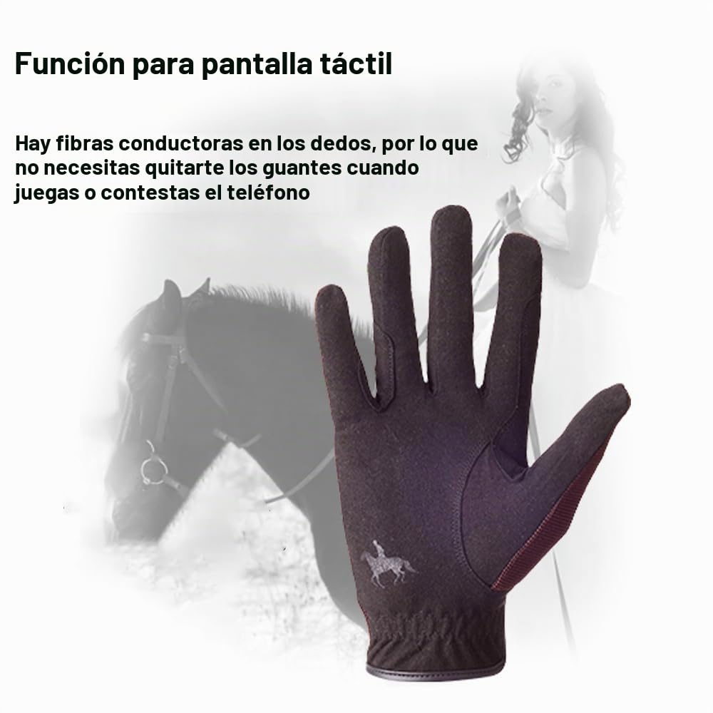 Guantes de Equitación Antideslizantes Transpirables Unisex Adulto Pantalla Táctil para Ciclismo