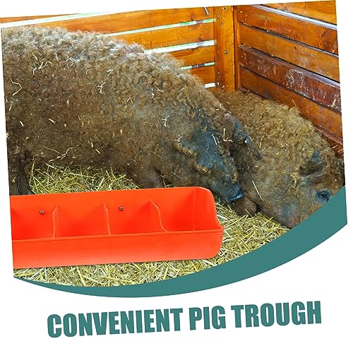 Mangeoire murale pour cochons à 5 compartiments orange en plastique - 6