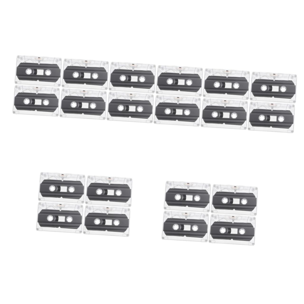 BRIGHTFUFU 20pcs Blank Cassette Tapes Recordable Audio Tapes Transparent Shell Vintage Style for Speech Music Recording