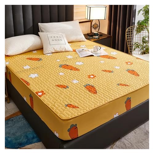 FonHNDG Funda Protectora de colchón Impermeable y Segura, Ropa de Cama con Estampado Transpirable, Suave y cómoda, Lavable a máquina para el Dormitorio, el colchón(07,160x200x30cm)
