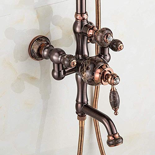 Robinet de douche avec levage cuivre noir contre le calcaire permanent - 3