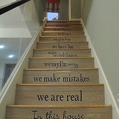 Elaco Stair Steps Sticker, DIY Wall Sticker Removable Home Decor Ceramic Tiles Patterns