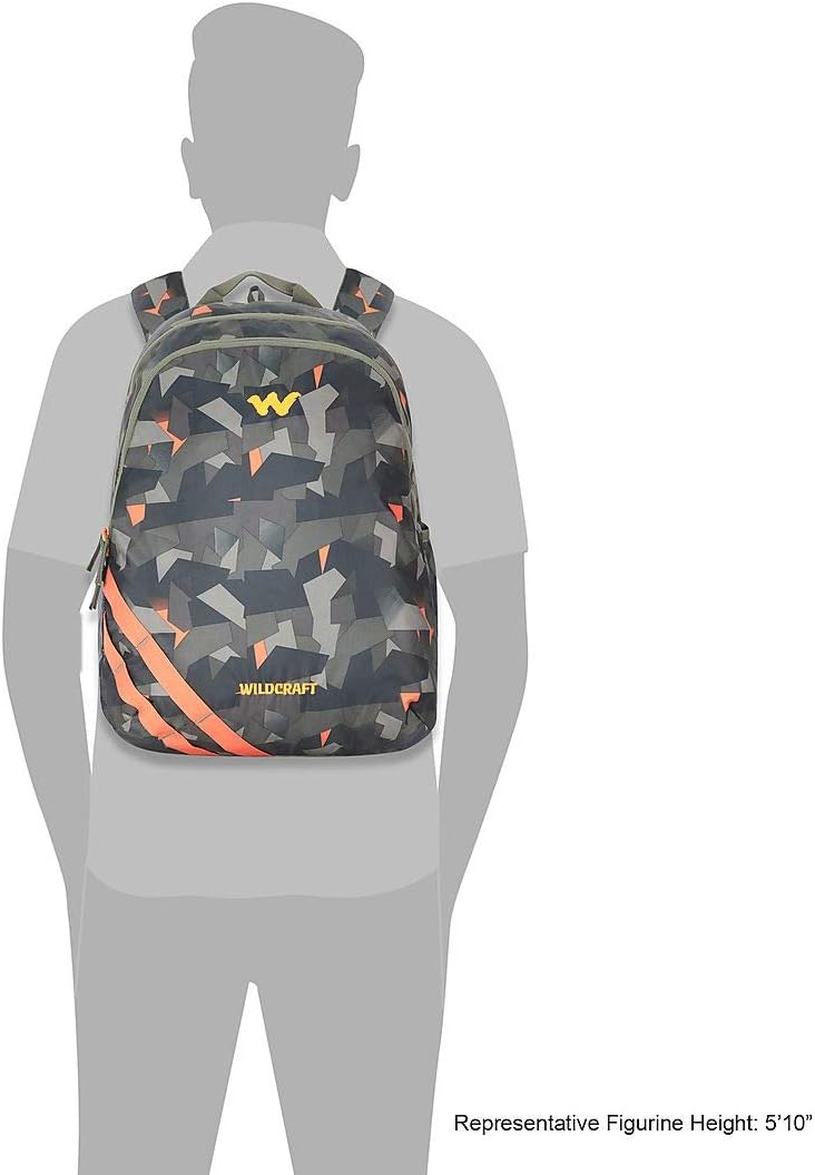 Wildcraft Wc 1 Broken Camo Standard Backpack Orange (11909) (Medium Size), Orange, Mid Size, Backpacks