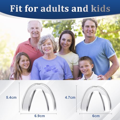 Mouth Guard for Grinding Teeth at Night, Moldable Anti Clenching Teeth Mouthguards for Sleep, 2 Sizes-Thin, Small Dental Guard for Kids, with 24 Cleaner Tablets - Thumbnail 5