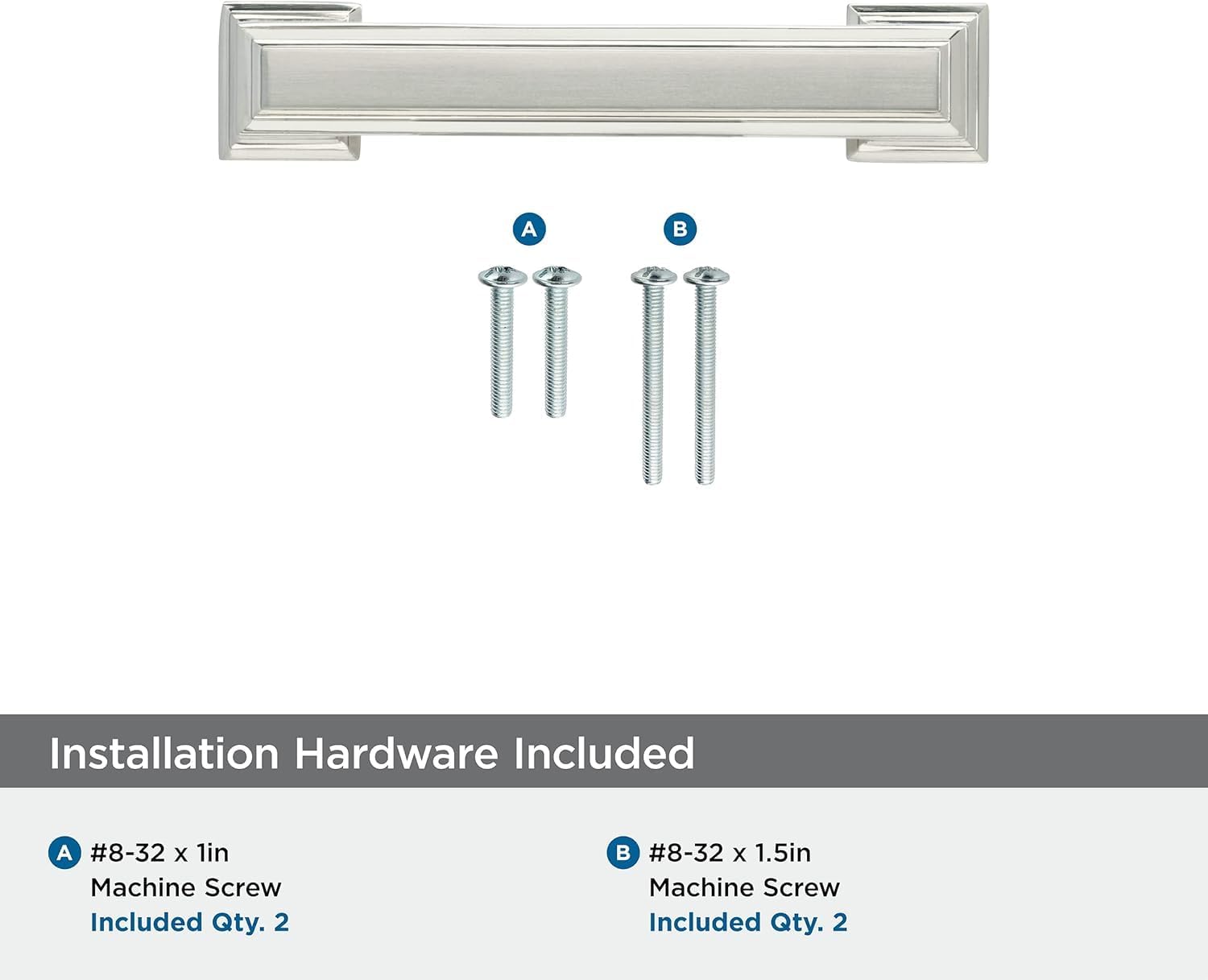 Amerock | Cabinet Pull | Satin Nickel | 3 inch (76 mm) Center to Center | Appoint | 1 Pack | Drawer Pull | Drawer Handle | Cabinet Hardware