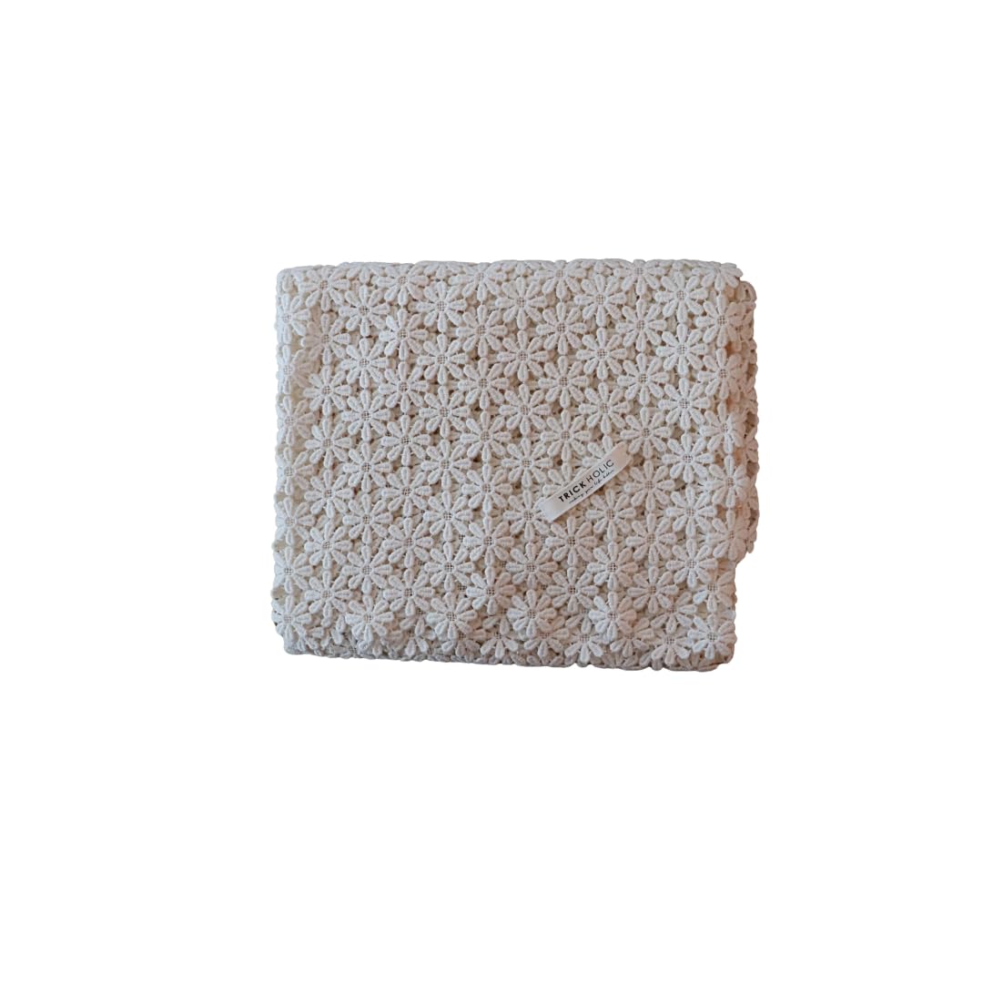 Amazon.co.jp: TRICK HOLIC garden flower crochet lace blanket S