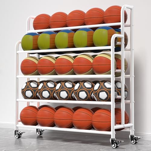 Chariot de rangement pour équipement sportif avec roues de frein
