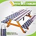 Fitted Picnic Table Cover with Bench Covers Waterproof Elastic Edges Rectangle Patio Tablecloth Outdoor Camping Essentials Stuff Rv Accessories Summer Trip Travel Supplies Party Camper Gifts, 6 ft