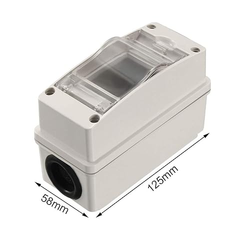 Miniatura 3 de uxcell 4.921x2.283x3.346 in Impermeable 2 Maneras Caja de Distribución Disyuntor Protector Cubierta Conectores Adaptadores Interruptor Cubierta