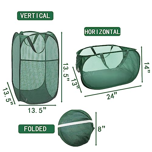 Aplter 2Pcs Pop Up Laundry Hamper With Side Pocket Mesh Laundry Basket Folding Clothes Hamper With Durable Handles #TOP1