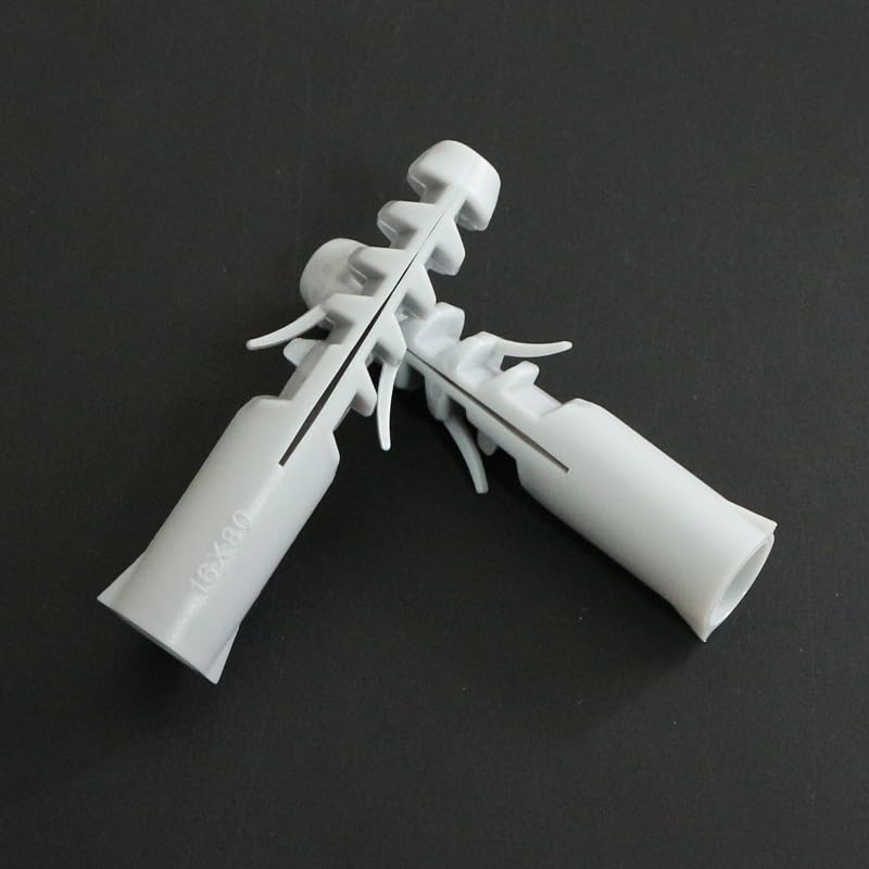 4/5/6/7/8/10/12/14/16MM Expansion Nail Drywall Anchor Screws Self Drilling Wall Plug Plastic Gypsum Boar No Cap Grey Color Wood - (Color: 12mm no cap 100PCS)